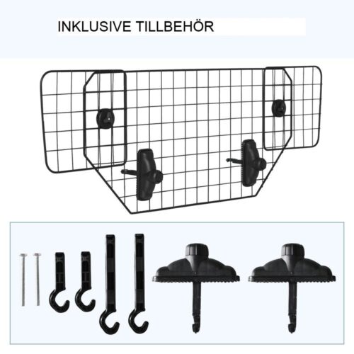 Universellt justerbart bagagerumsskydd för hundsäkerhet – metallvägg 90-120×40,5 cm