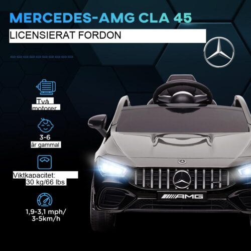 Mercedes-AMG CLA 45 licensierad elbil för barn med fjärrkontroll och musik 3-6 år