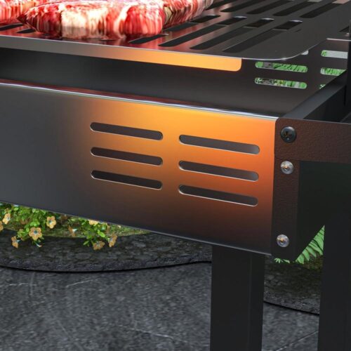 Kolgrill med Rotisserie – Vikbar campinggrill för BBQ-fester