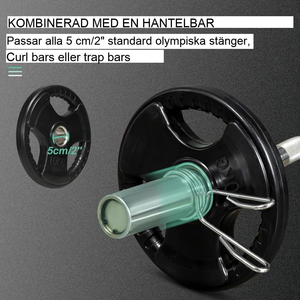 Tri-Grip Hantelplattor Set med 2 – 10 KG gummibelagda olympiska golvvänliga träningsvikter