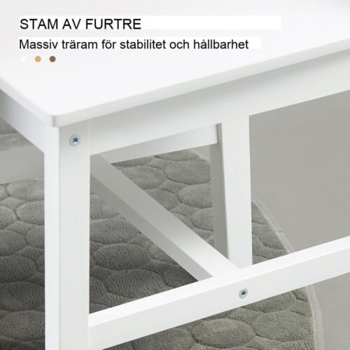 Set med 2 matstolar i vit furu – snygg och bekväm