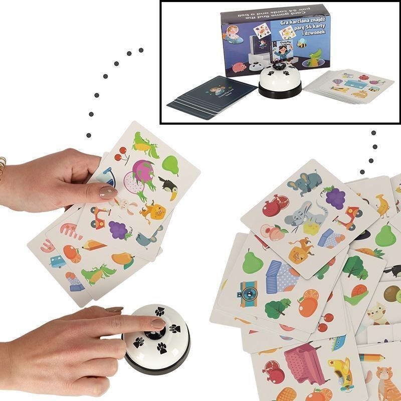 Perceptive Memory Matching Card Game with Bell – Rolig familjeaktivitet för 2+ spelare