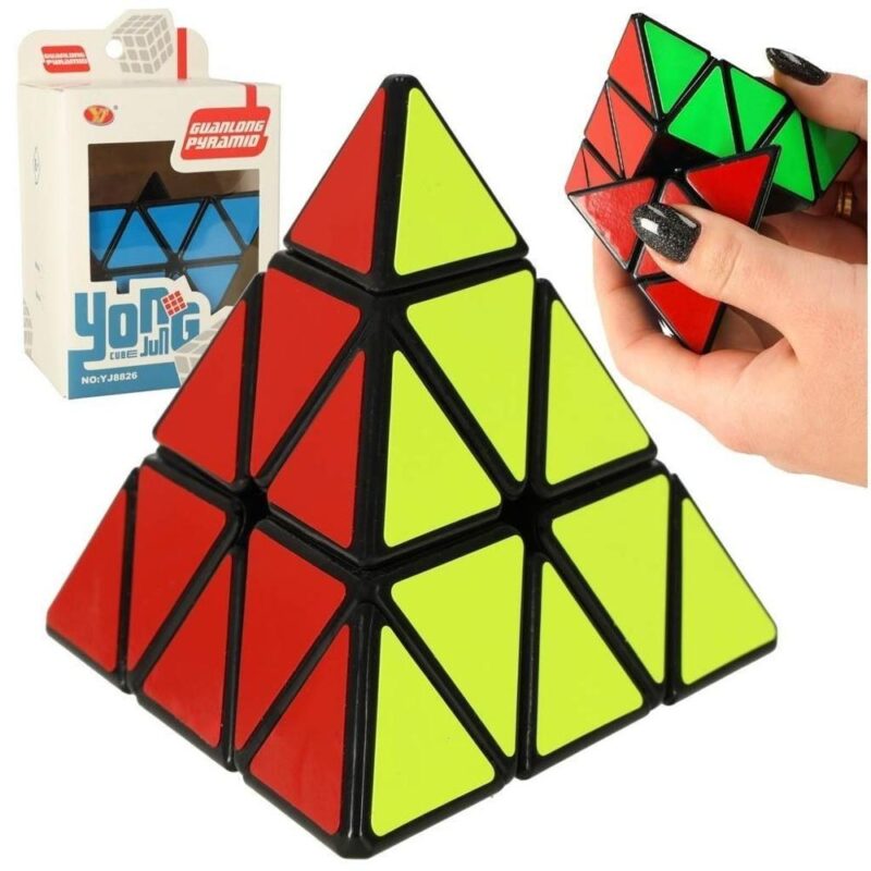 PYRAMINX Puzzle Cube Logic Game – Svart ram – Brain Teaser Toy