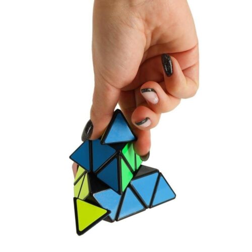 PYRAMINX Puzzle Cube Logic Game – Svart ram – Brain Teaser Toy