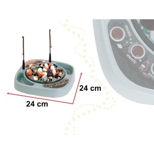 Interaktivt blått familjefiskespel med ljudeffekter för barn från 3 år och uppåt
