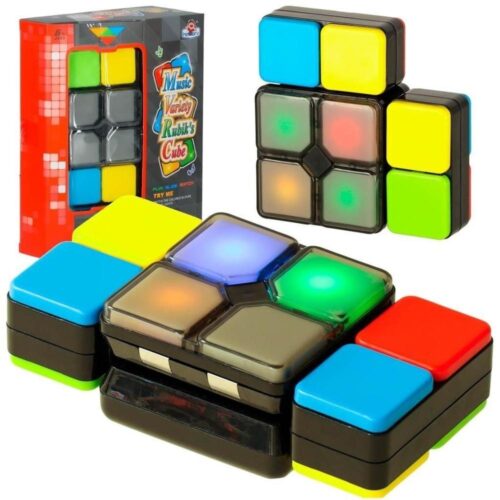 LED Puzzle Cube Arcade Game – 4 spel, batteridrivet roligt för barn