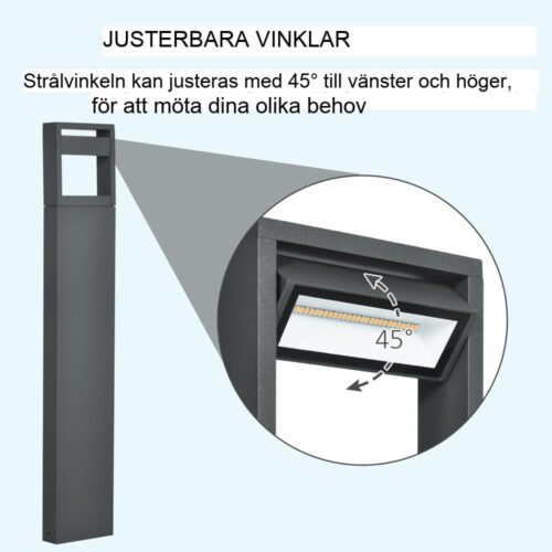 Modern trädgårdslampa med justerbart varmvitt LED-ljus – IP65 vattentät