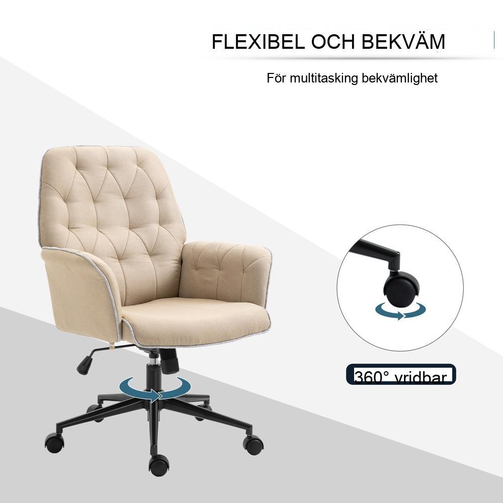 Ergonomisk gungkontorsstol, höjdjusterbar, beige, upp till 120 kg