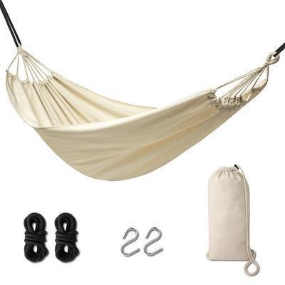 Boho Cotton Garden Hammock – 200cm, Ecru, Rymmer 120kg