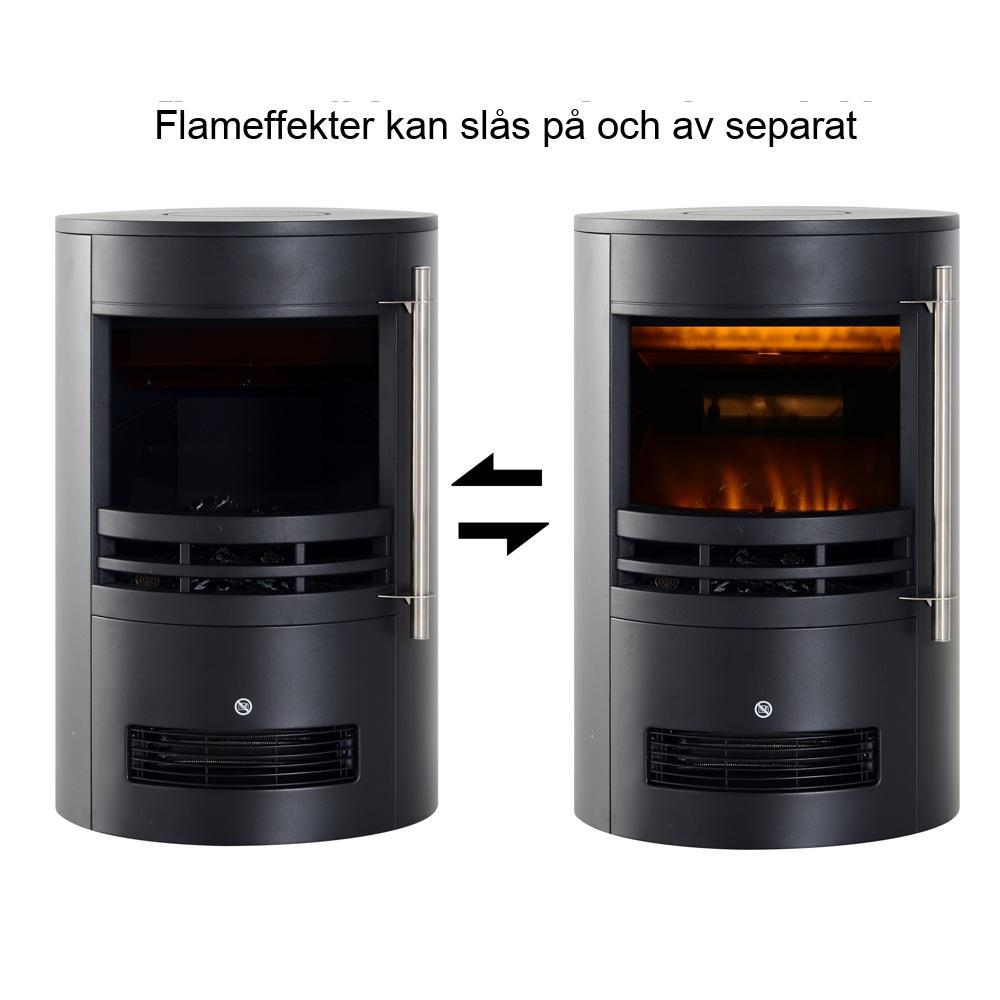 Snygg LED elektrisk öppen spis med realistisk flameffekt och justerbara värmeinställningar