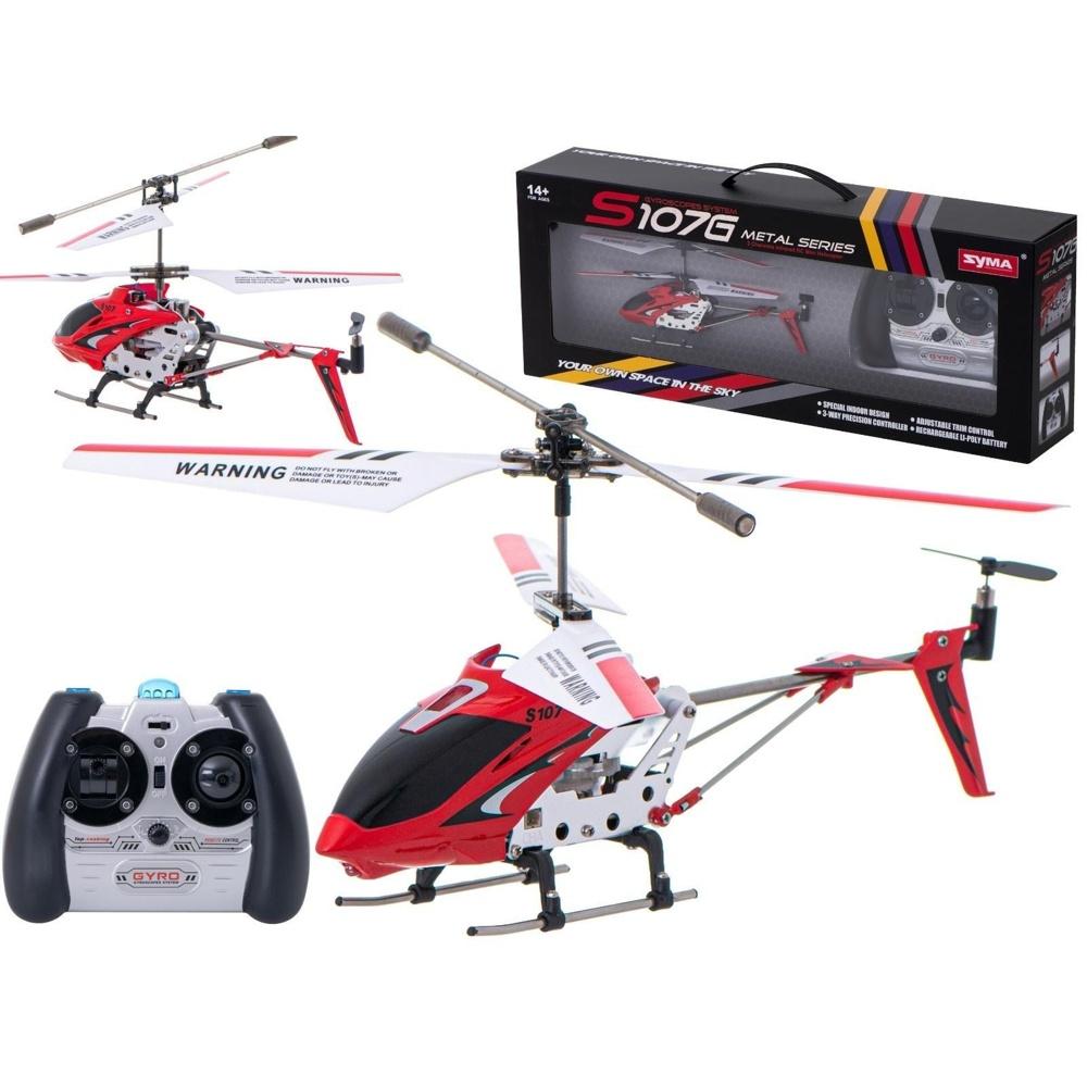 Syma S107G Metal Series Red RC Helikopter – 3D-flyg och gyrostabilisering