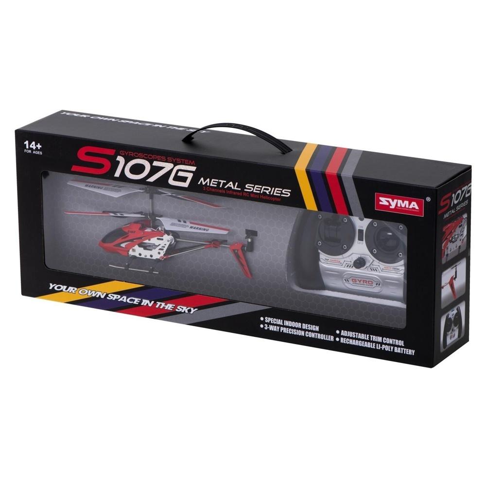 Syma S107G Metal Series Red RC Helikopter – 3D-flyg och gyrostabilisering