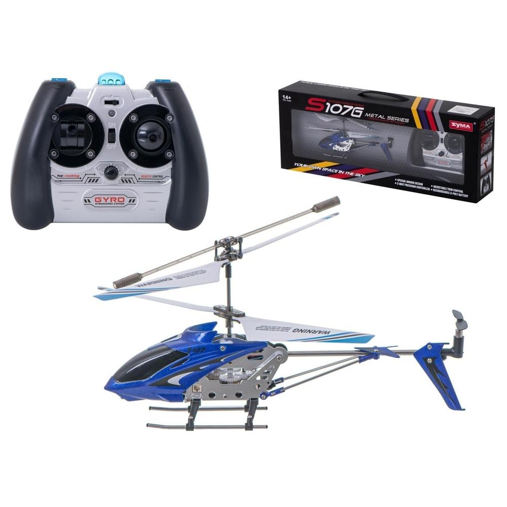 SYMA S107G Metal Series RC Helikopter – Blå, 15 m räckvidd, 10 min flygtid