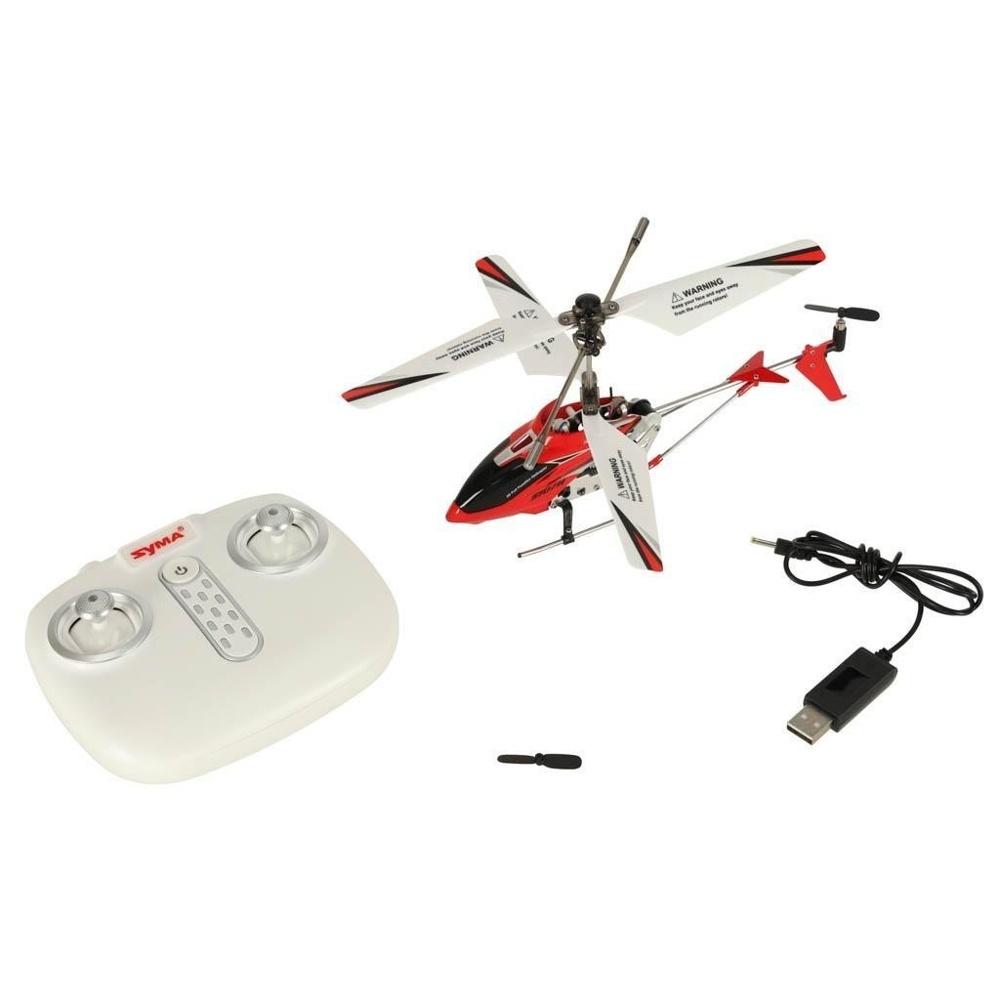 Syma S107H Röd RC Helikopter – Hållbar, stabiliserad flygning, LED-lampor