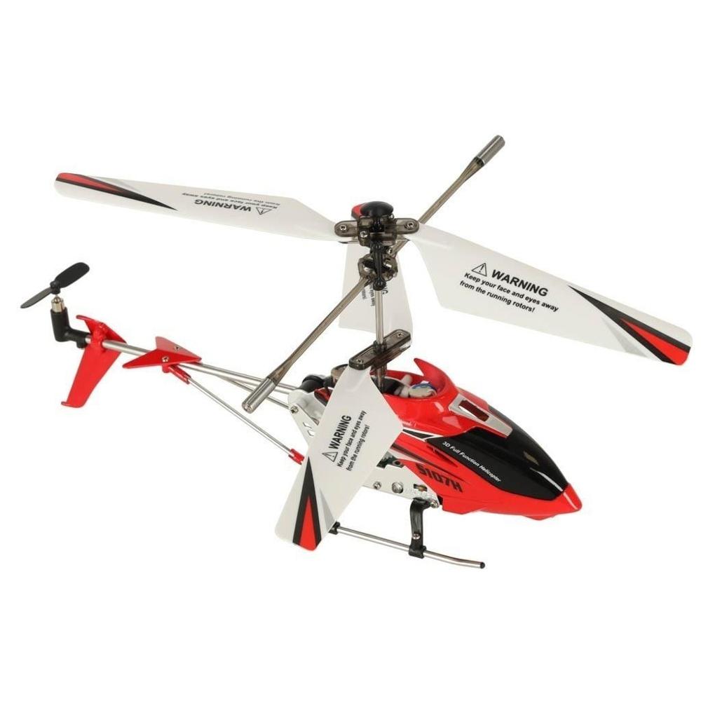 Syma S107H Röd RC Helikopter – Hållbar, stabiliserad flygning, LED-lampor