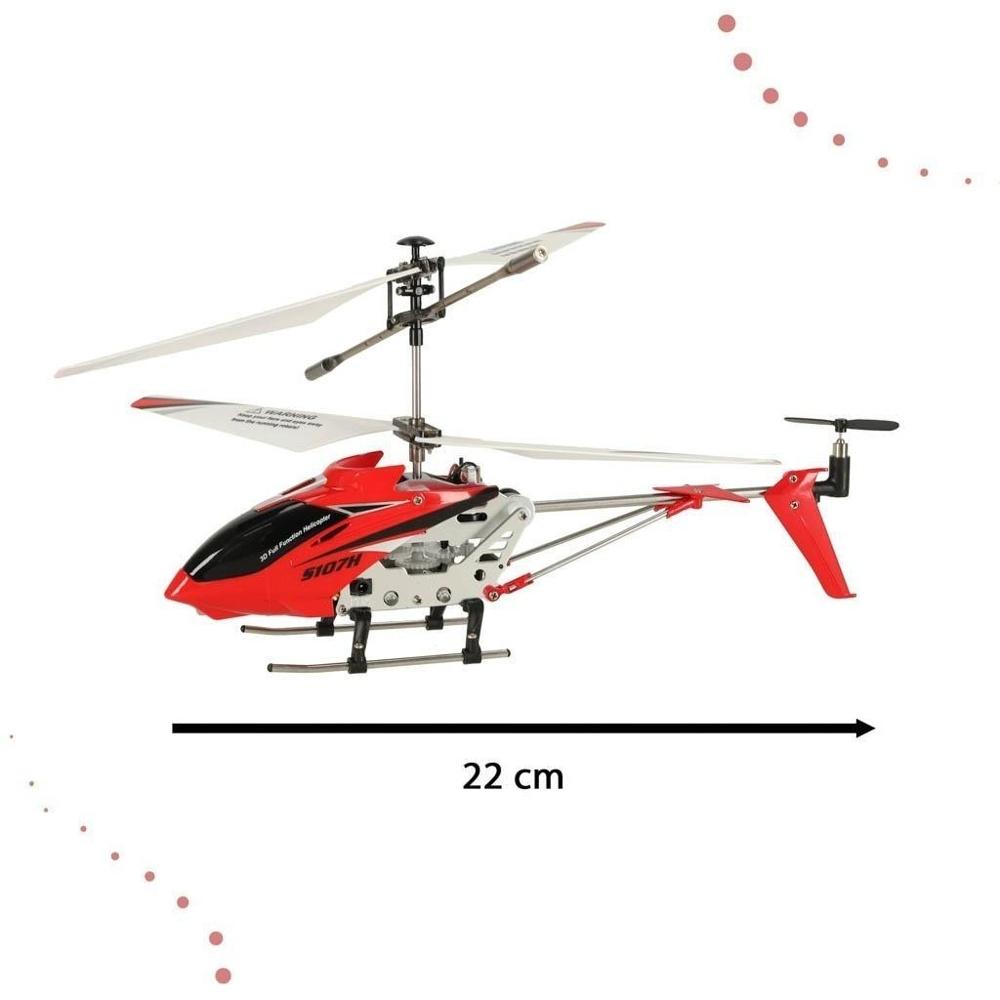 Syma S107H Röd RC Helikopter – Hållbar, stabiliserad flygning, LED-lampor