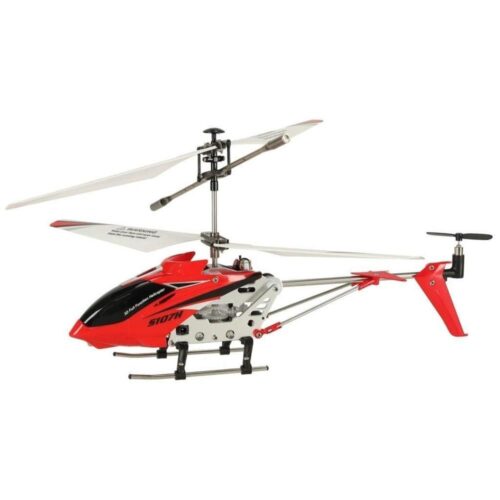 Syma S107H Röd RC Helikopter – Hållbar, stabiliserad flygning, LED-lampor