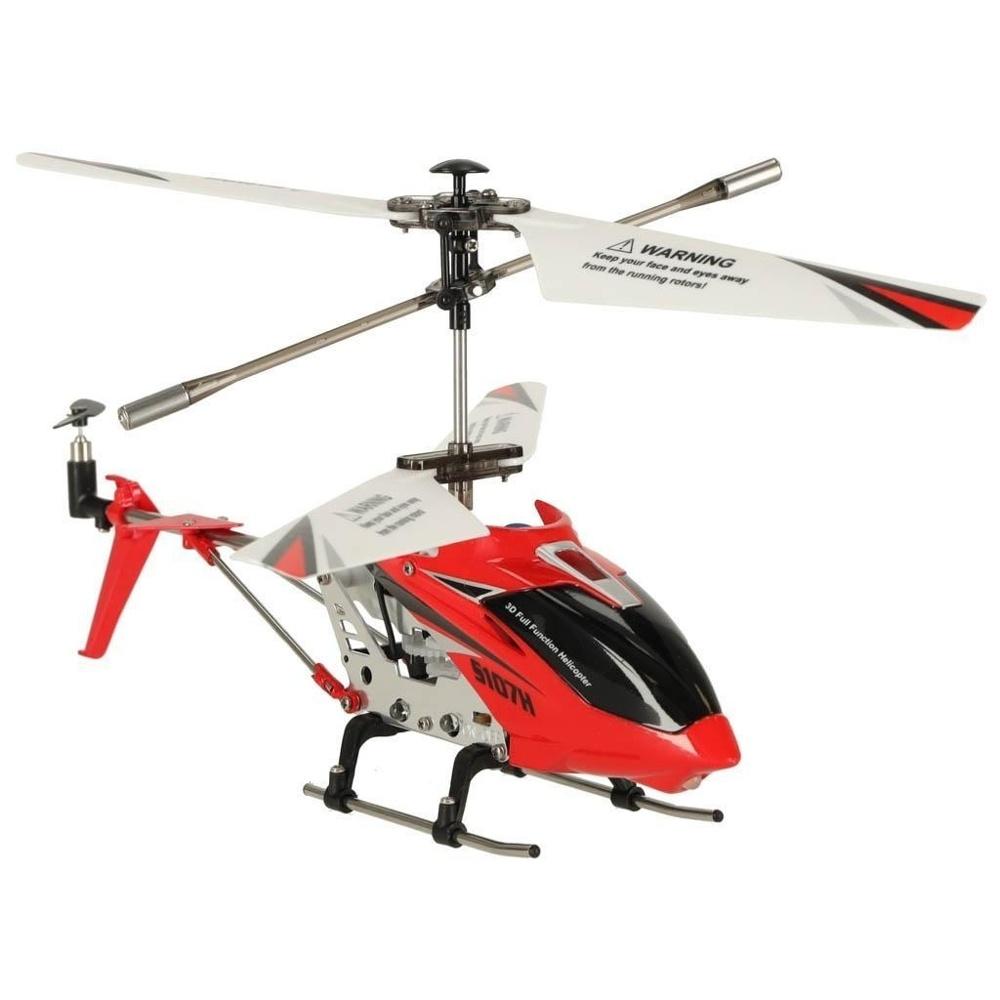 Syma S107H Röd RC Helikopter – Hållbar, stabiliserad flygning, LED-lampor