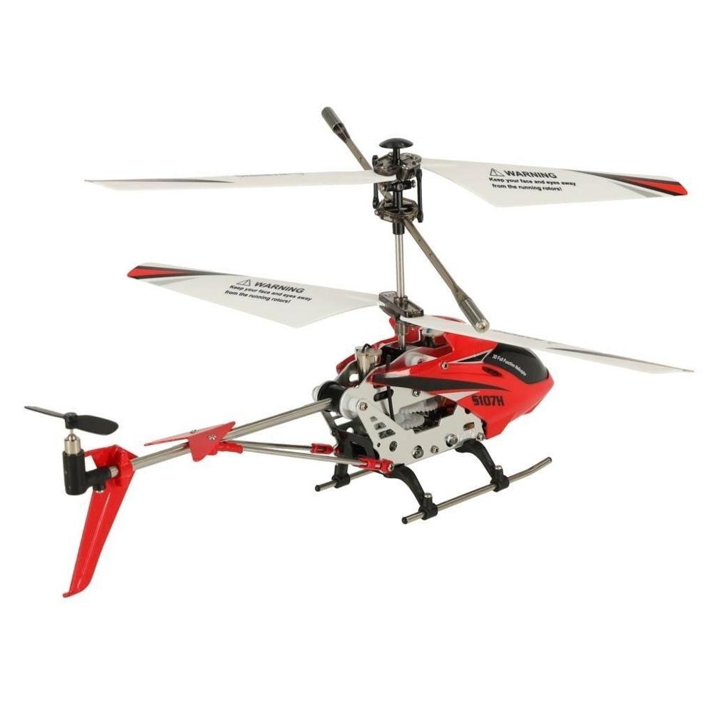 Syma S107H Röd RC Helikopter – Hållbar, stabiliserad flygning, LED-lampor