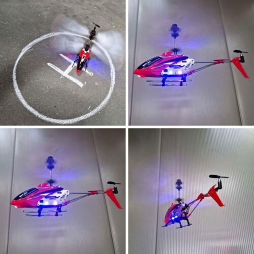 Syma S107H Röd RC Helikopter – Hållbar, stabiliserad flygning, LED-lampor