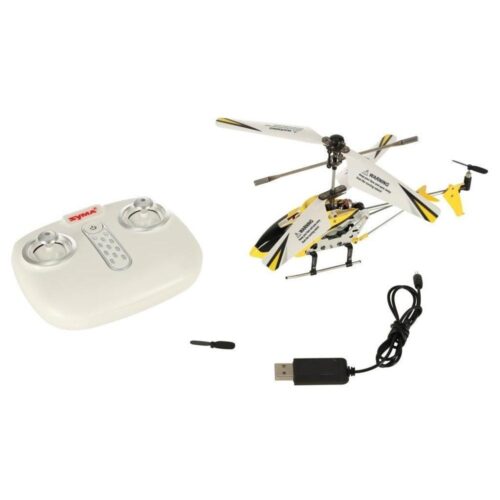 Syma S107H RC Helikopter – Hållbar gul RTF med LED-lampor och gyrostabilisering