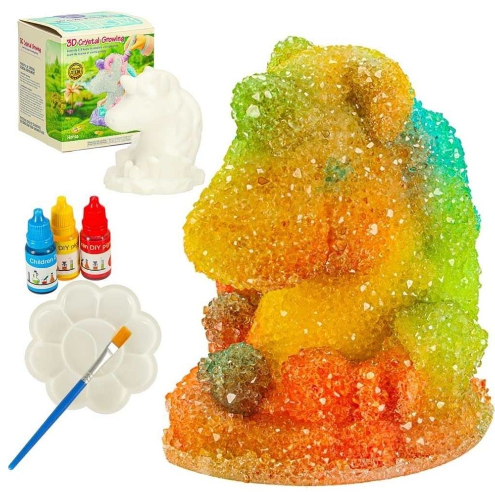 Unicorn Crystal Growing Kit – DIY gips och färg Set för barn