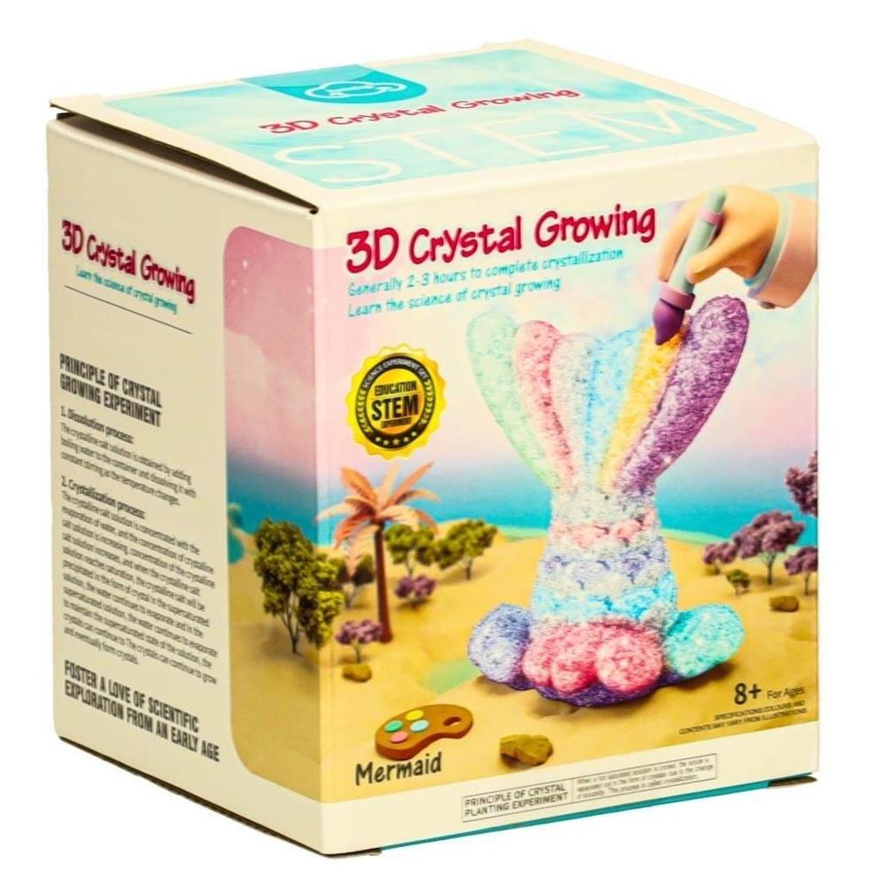 Mermaid Tail Crystal Growing Kit – STEM-leksak för barn, måla och skapa glittrande kristaller