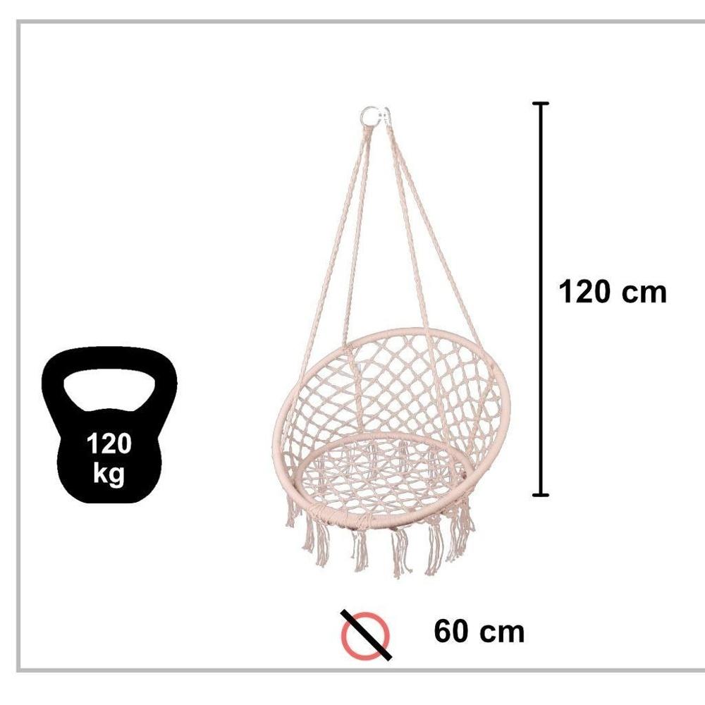 Avkopplande Stork’s Nest Swing med XL-kudde, Ecru, 120 kg kapacitet