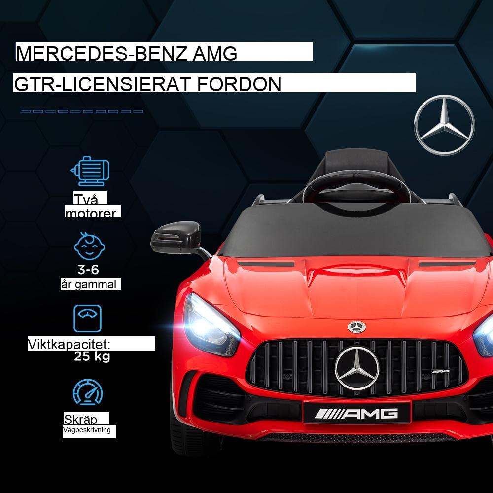 Licensierad Mercedes-Benz AMG GTR Elbil för barn med fjärrkontroll, musik och belysning