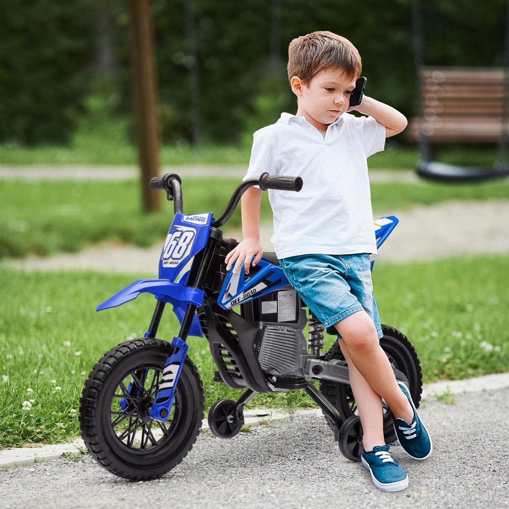 Elektrisk barnmotorcykel med musik, träningshjul och justerbar hastighet för åldrarna 3-6