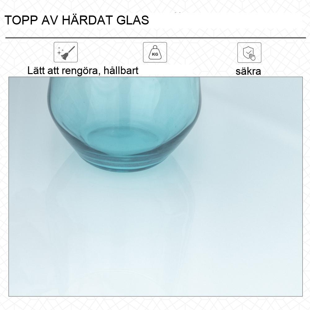 Fällbart uteplatsbord med paraplyhål, vit metall och glas