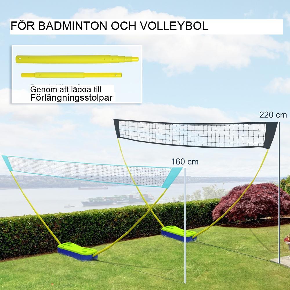 Justerbart badminton- och volleybollset med väska