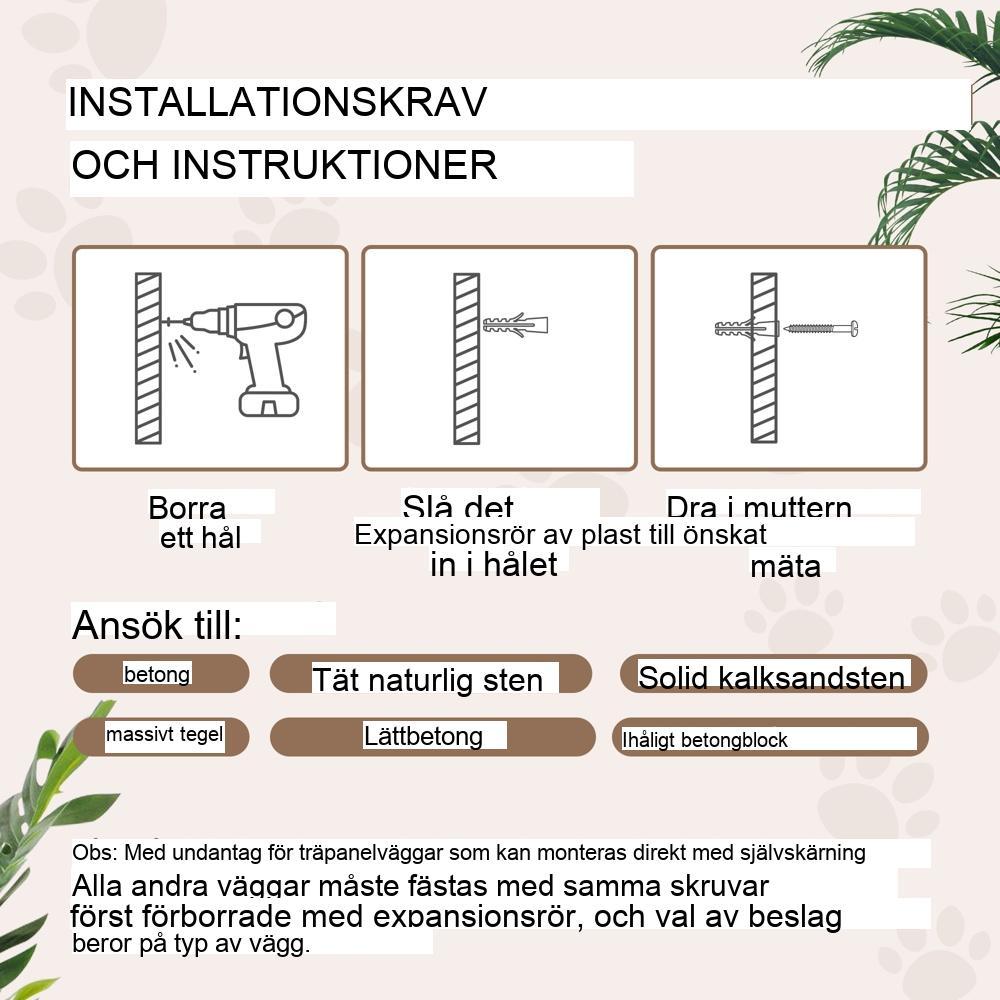 5-delat kattklätterväggsset med skrapstolpar, hängmatta och plattform – ljusgrå