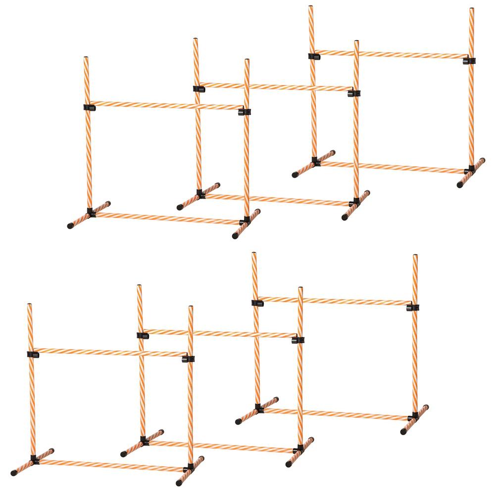 6-delat hundagilityset med justerbara hopp, visselpipa och bärväska