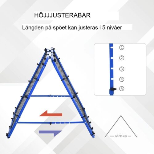 Justerbart fotbollsreboundernät i stål – träningsmål, blått