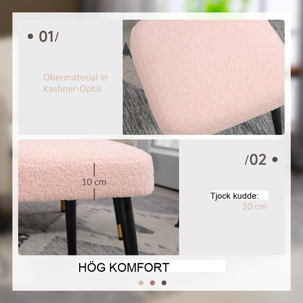 Pink Cashmere Look Fotpall med stålben – Snygga och bekväma sittplatser