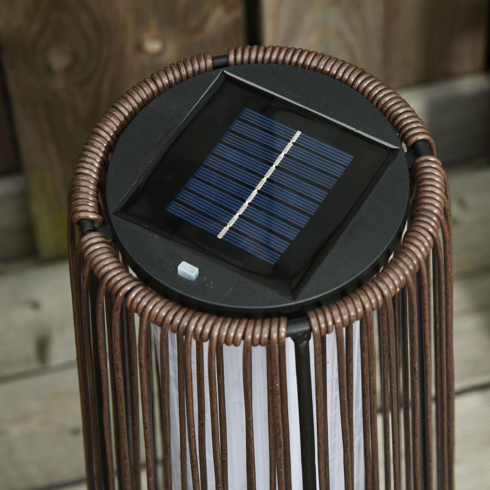 Rotting Solar Garden Light, Automatisk LED-lampa, Brun, Uteplatsdekor