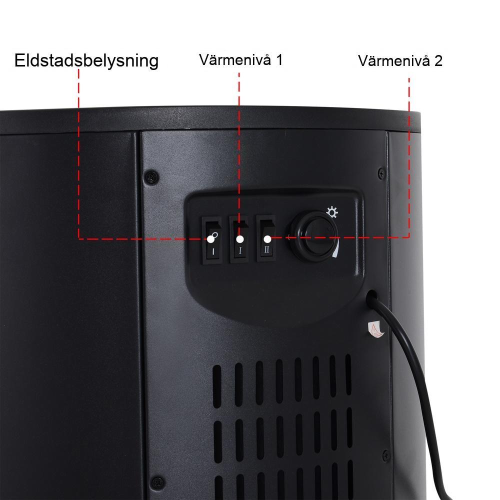 Snygg LED elektrisk öppen spis med realistisk flameffekt och justerbara värmeinställningar