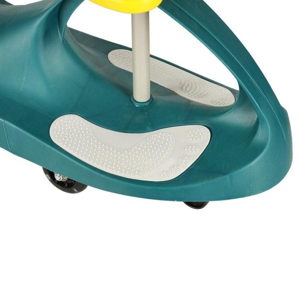 Glödande LED Gravity Rider Scooter för barn, gröna och gula hjul