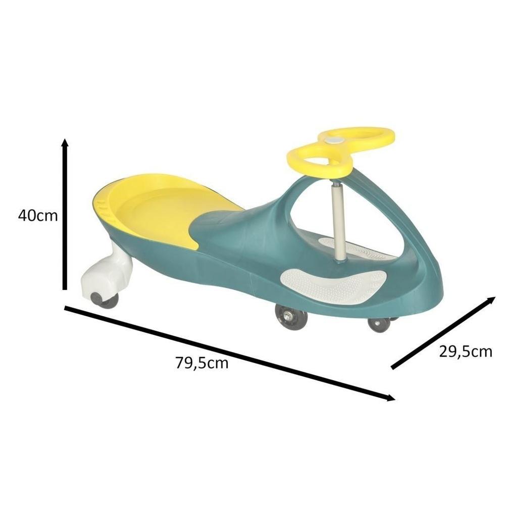 Glödande LED Gravity Rider Scooter för barn, gröna och gula hjul