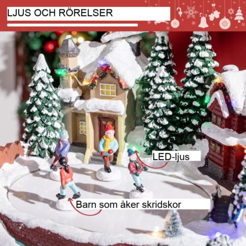 Animerad LED Winter Wonderland Christmas Village dekoration