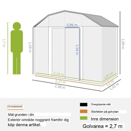 Verktygsskjul i kraftigt stål med hyllor, UV-skydd, skjutdörrar, mörkgrå