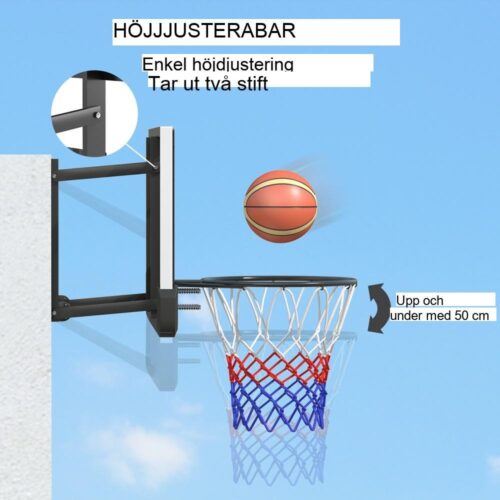 Justerbar höjd inomhus/utomhus basketbåge med ryggbräda