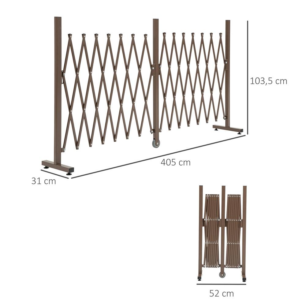 Förlängbar trädgårdsspaljé i aluminium, spärrport 52-405 cm Brun H103,5 cm