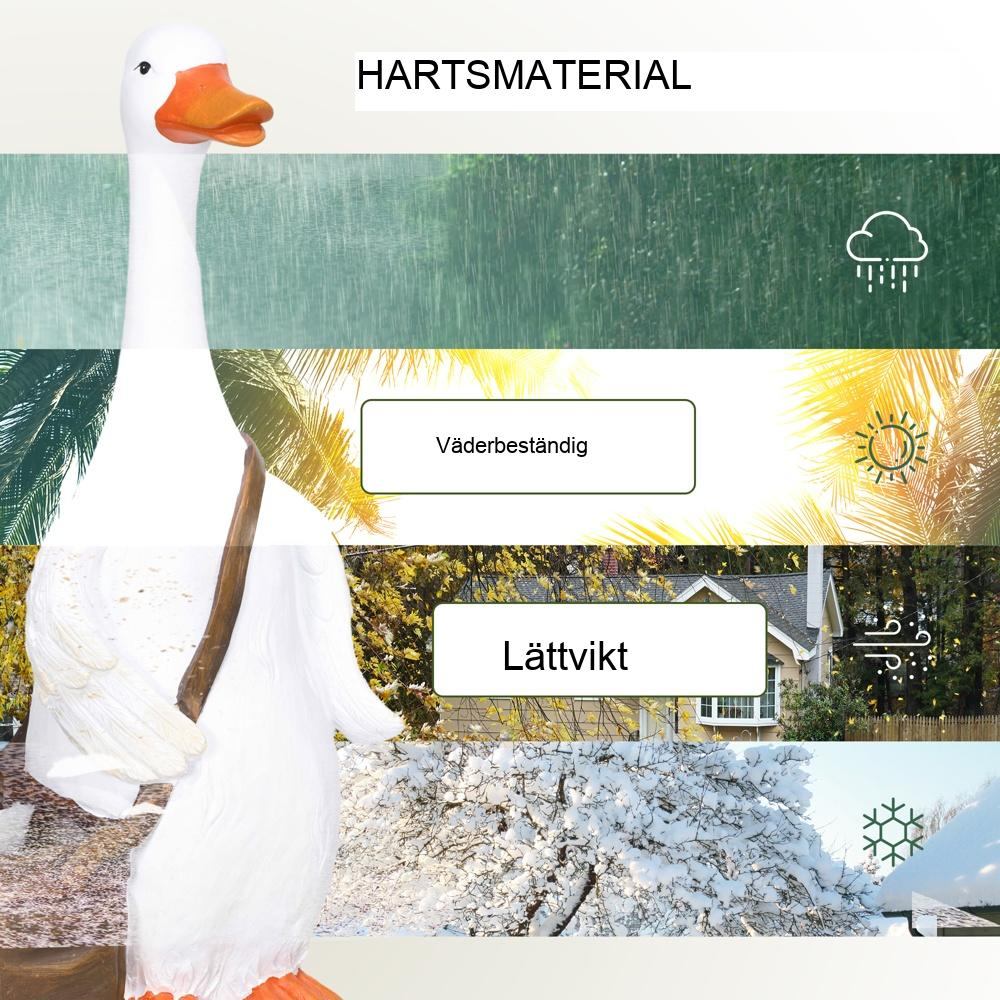 Swan Planter med dräneringshål – Harts trädgårdsdekor för inomhus/utomhus