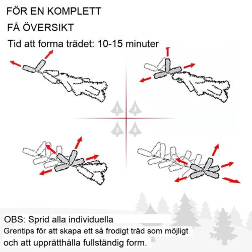 90cm LED förbelyst konstgjord julgran med fjärrkontroll och timer