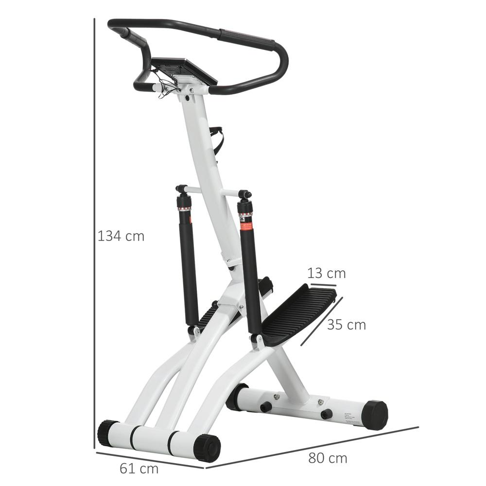 Stepper med LCD-skärm, Justerbart motstånd, Fitness Motionscykel Svart+Silver