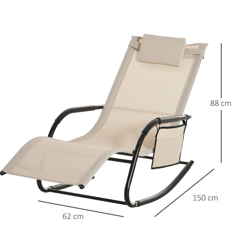 Beige Mesh gungstol Swing Lounger, Trädgård Patio Relaxing Chair