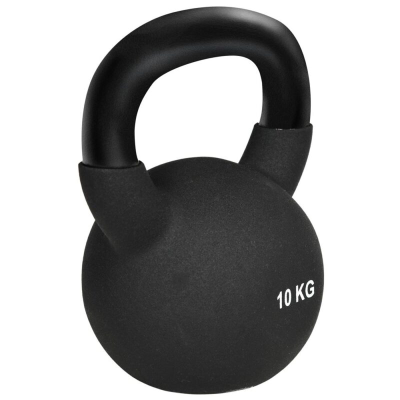 10 KG gjutjärn Kettlebell med neoprenbeläggning – golvvänlig för styrketräning