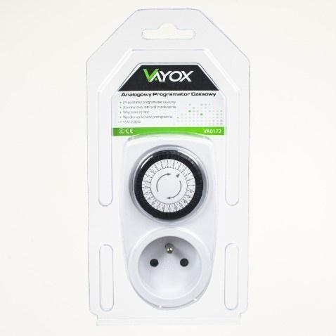 Vayox TS-MF201 Analog timer, 24-timmarsprogrammerbar med manuell switch